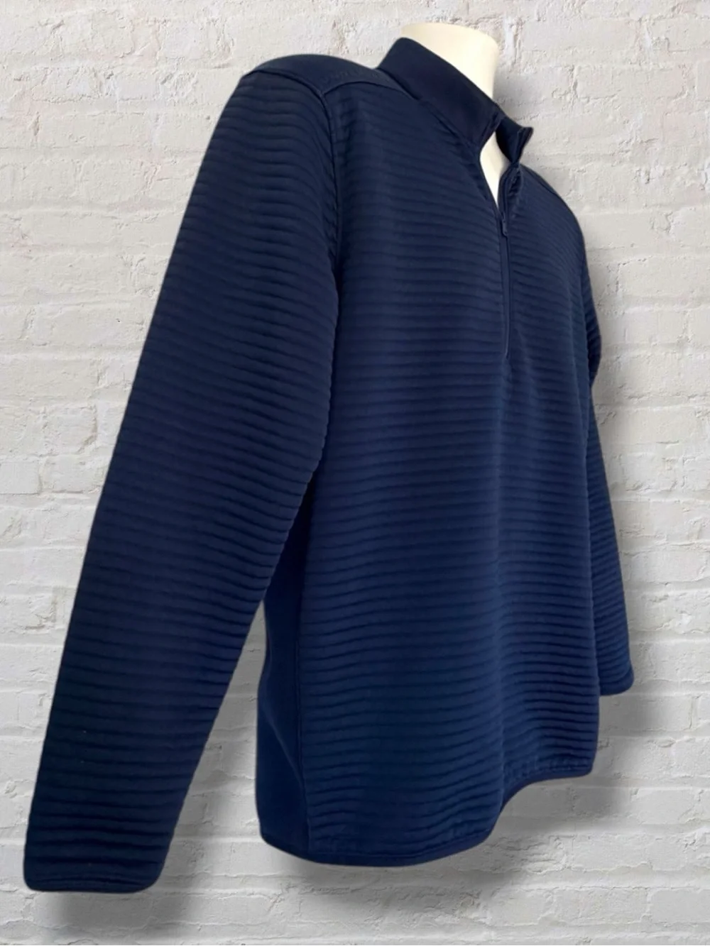 Under Armour Golf ColdGear Ribbed Quarter Zip Pullover Mens L Blue Performance